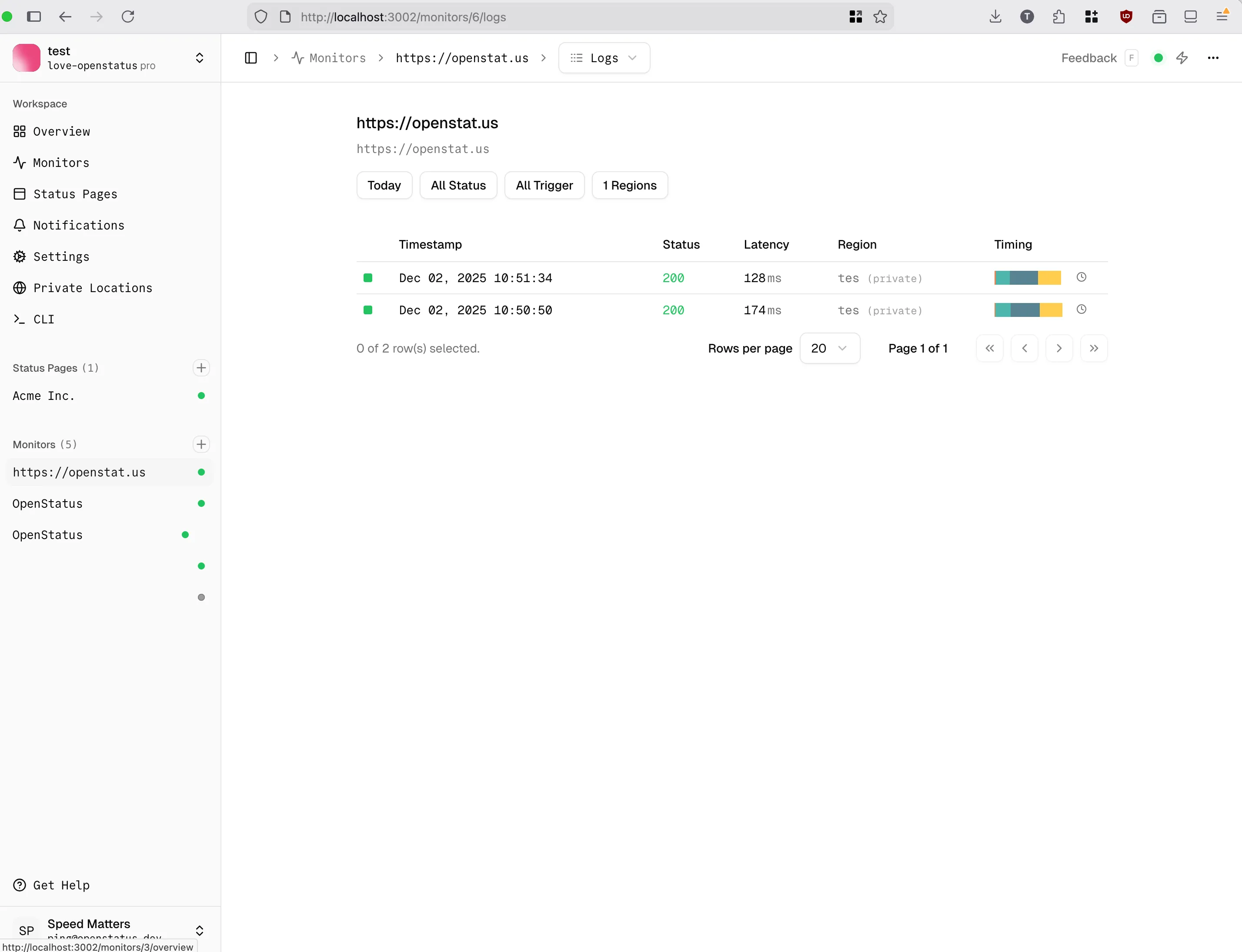 orbtymon running locally with self-hosted services
